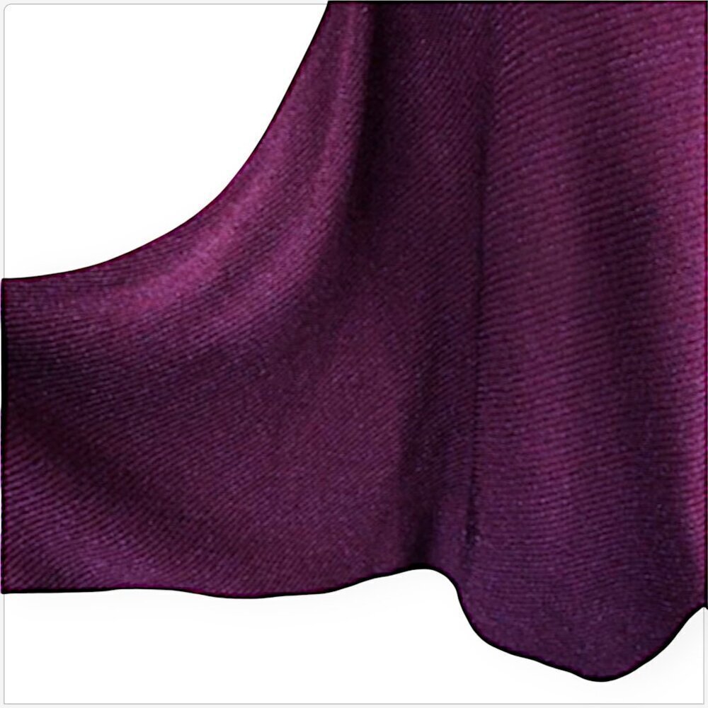 St. John Metallic Plum Berry Shimmer Ribbed Knit Poncho Sweater Oversized Top S - Picture 3 of 5